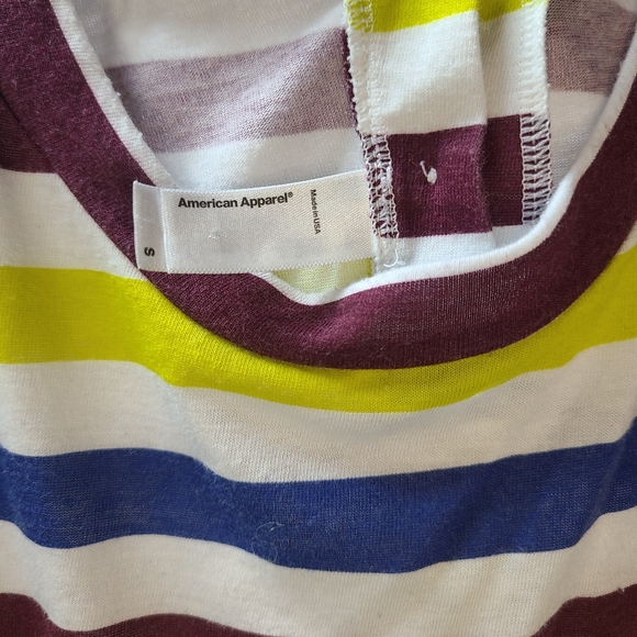 American Apparel Striped Colorful Romper Women's Size Small - Picture 3 of 4